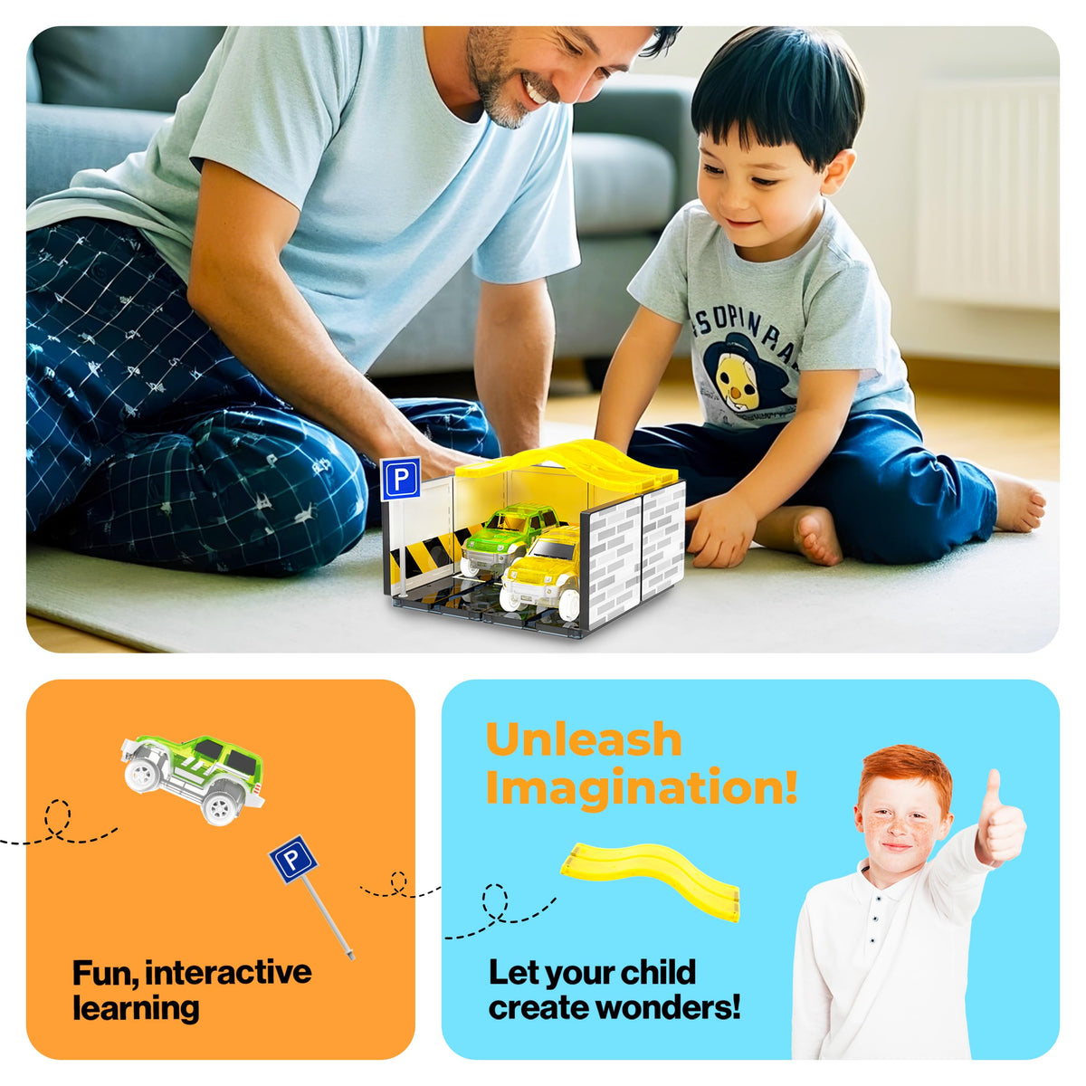 PicassoTiles assembly and build session promotes fine motor and spatial skills.