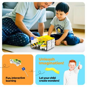 PicassoTiles assembly and build session promotes fine motor and spatial skills.