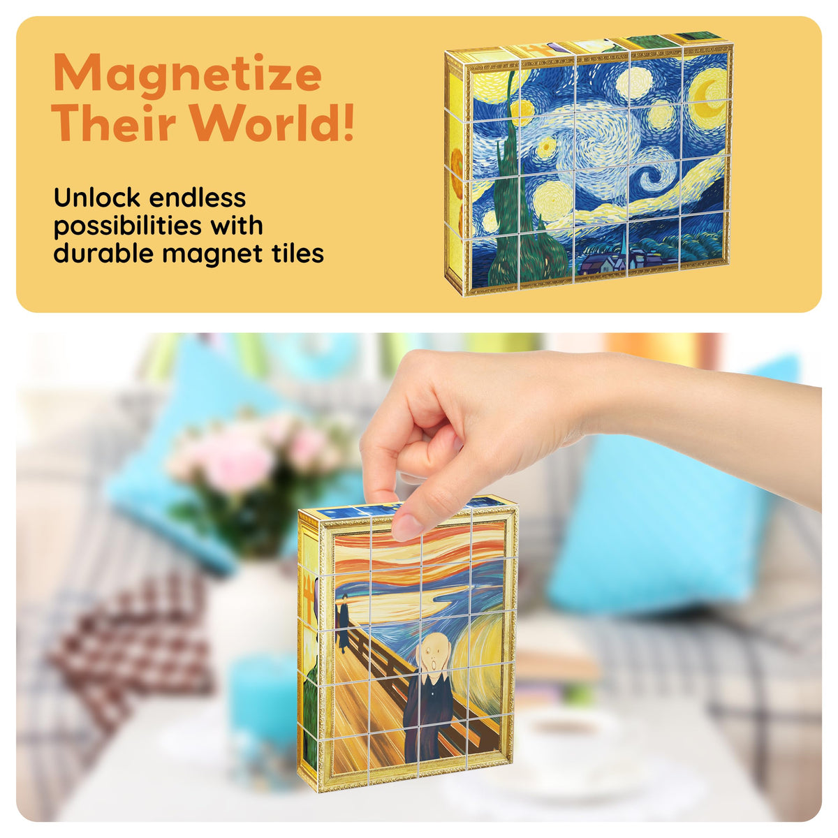 PicassoTiles BPA-free ABS plastic puzzle cubes
