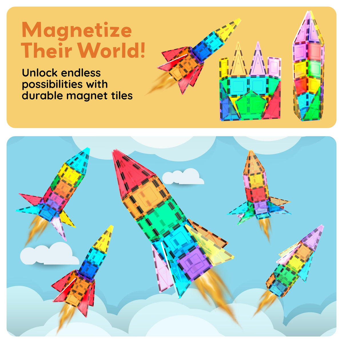 PicassoTiles BPA-free non-toxic materials ensure safe play for curious minds.