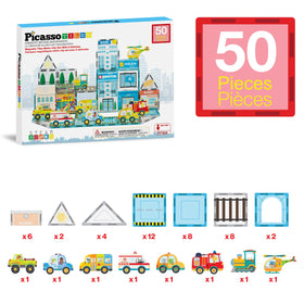 PicassoTiles city emergency figures support role-play and problem solving