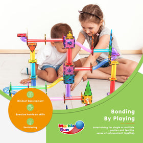 PicassoTiles colorful tiles and columns providing vibrant building blocks for motor skills.