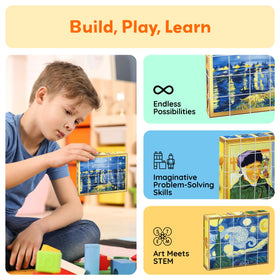 PicassoTiles Da Vinci painting puzzle cubes for creative play