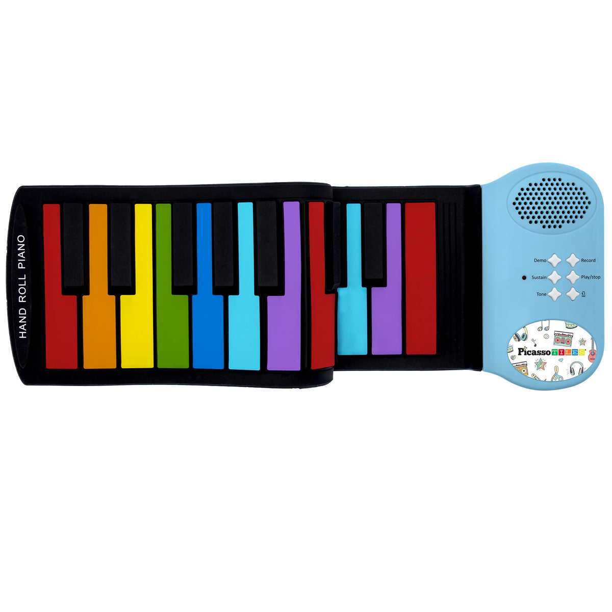 PicassoTiles electronic piano 49Key roll-up for portable practice on the go.