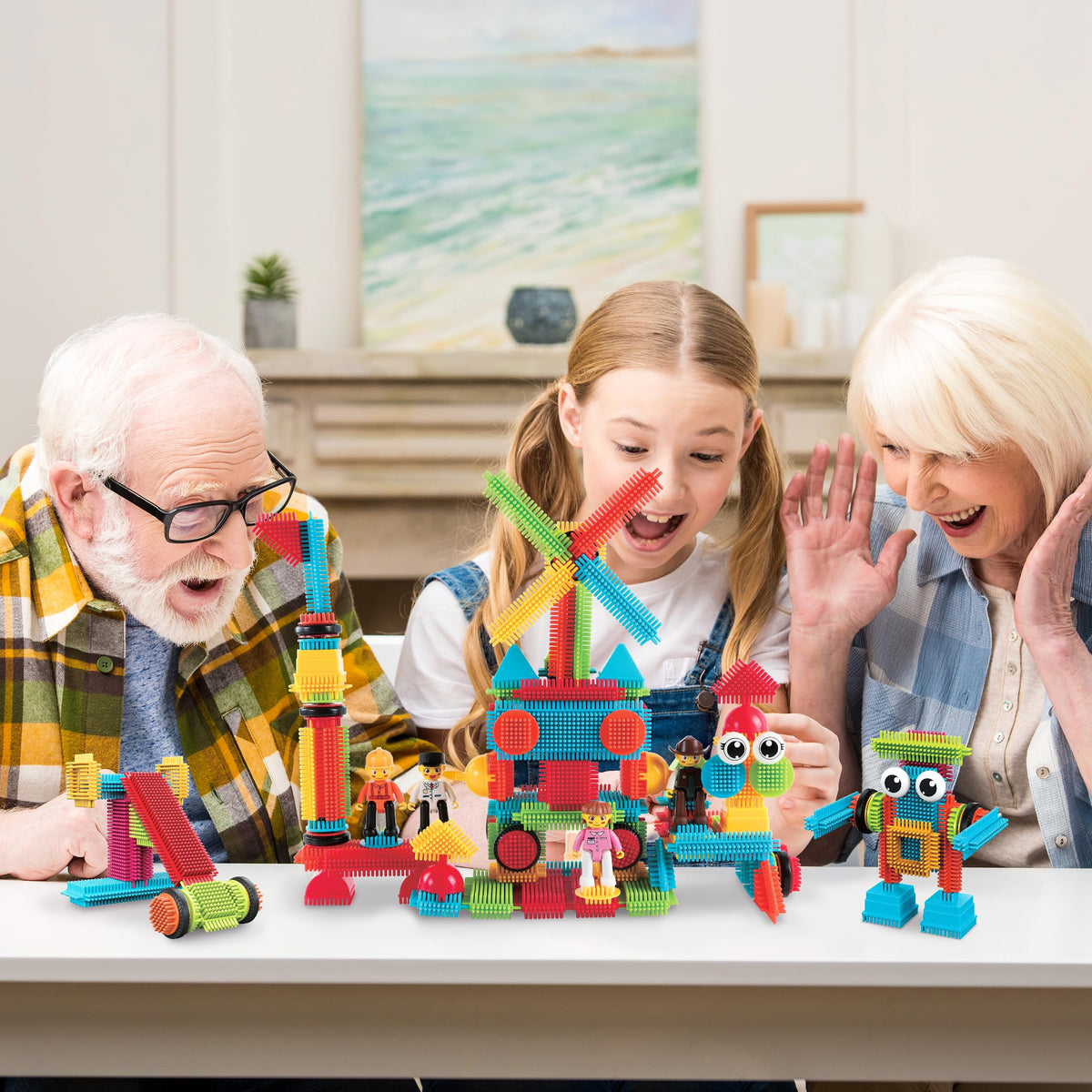 PicassoTiles action figures add character to imaginative scenes and storytelling play.