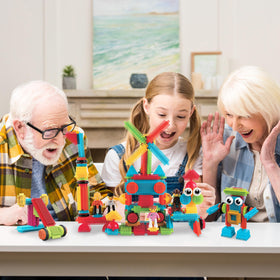 PicassoTiles action figures add character to imaginative scenes and storytelling play.