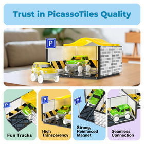 PicassoTiles imaginative play encourages creative construction and narratives.