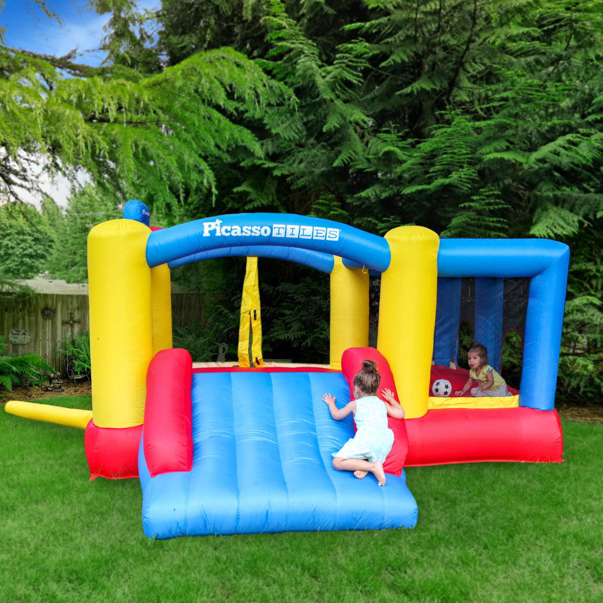 PicassoTiles KC102 basketball rim in use for dunk practice