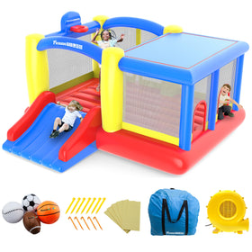 PicassoTiles KC102 inflatable bouncer setup enables quick family play