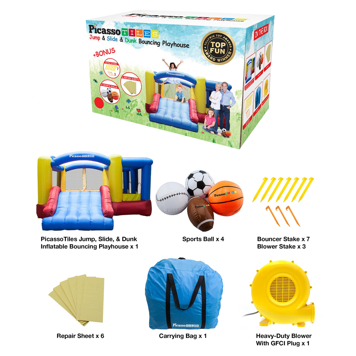 PicassoTiles KC102 retractable shade cover providing sun protection during play