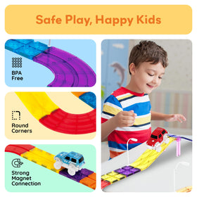 PicassoTiles kids-building action encourages hands-on construction