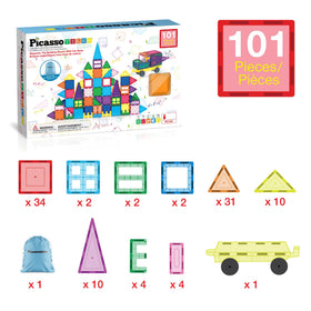 Kids engaging in creative building with PicassoTiles set