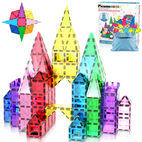 PicassoTiles magnet tiles car base for imaginative vehicle designs and hands-on play.