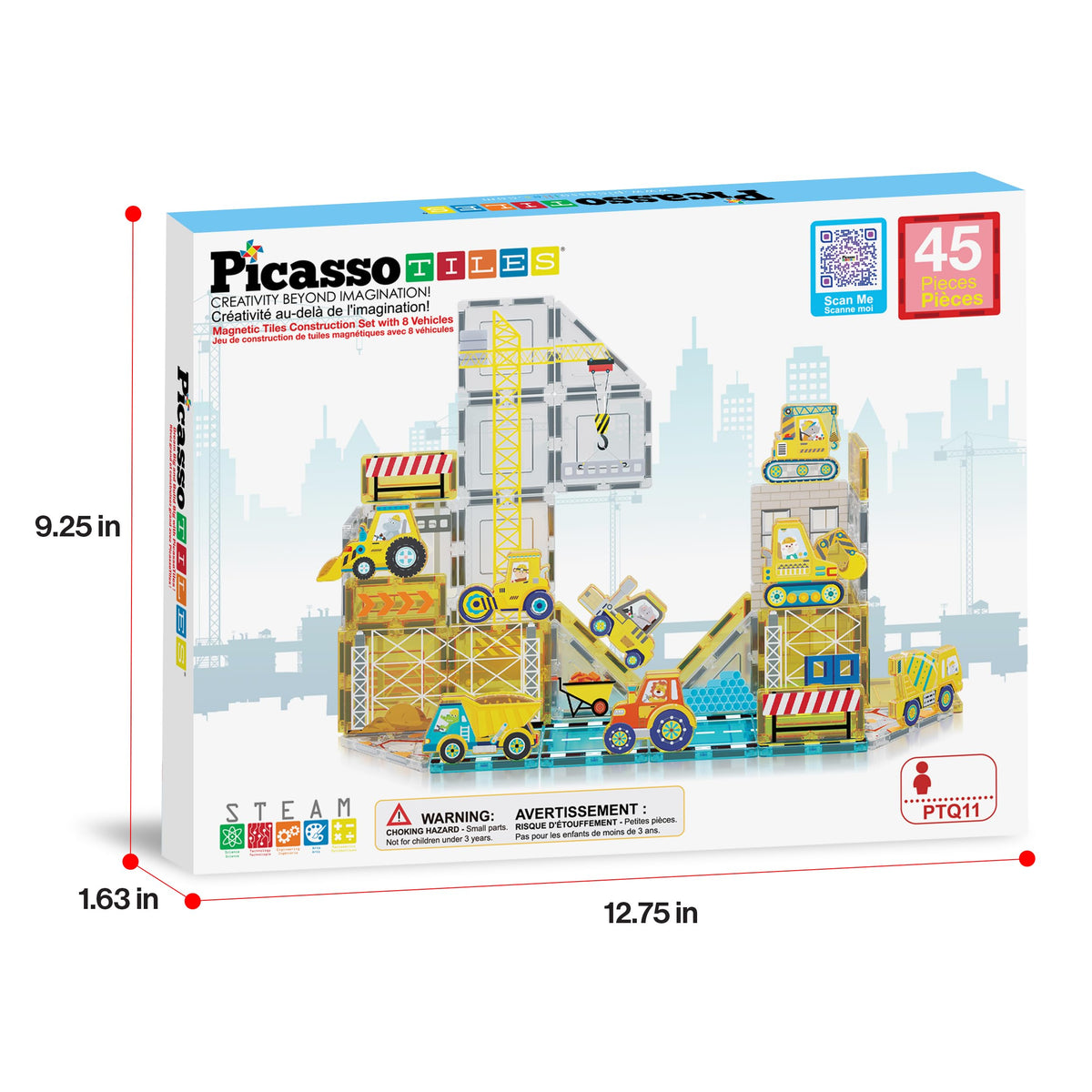 PicassoTiles magnet tiles work-site setup showcases creative construction and cooperative play.