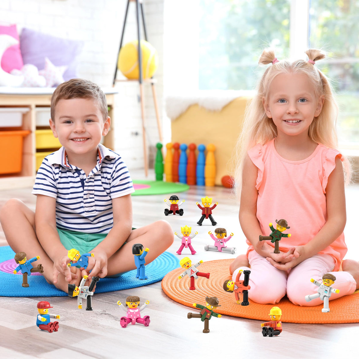 PicassoTiles magnetic characters enhance tile scene immersion.