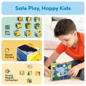 PicassoTiles magnetic click cubes showing secure connections