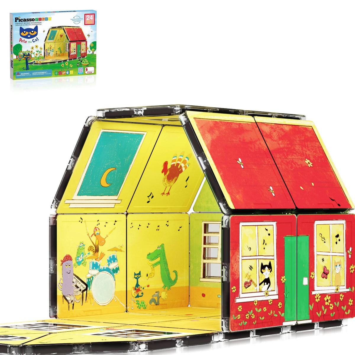 PicassoTiles Pete the Cat home theme tiles for creative storytelling and STEM exploration.