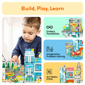 PicassoTiles police car figure enhances storytelling and urban safety themes