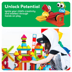 PicassoTiles Hedgehog blocks educational toy promoting early geometry and spatial skills.