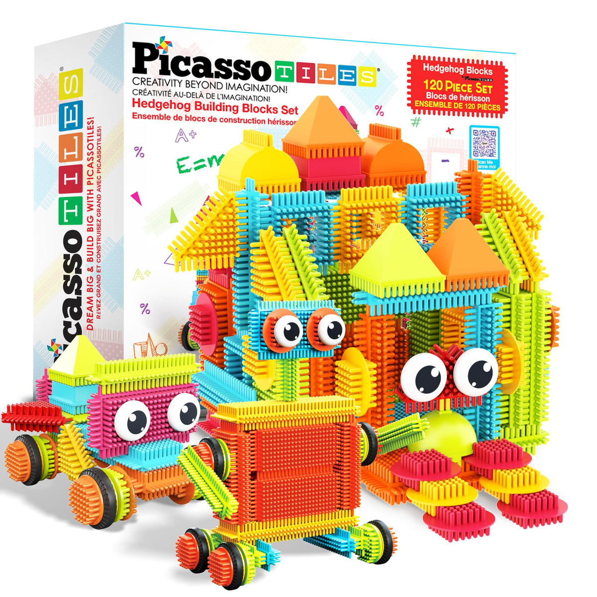 PicassoTiles PTB120 Hedgehog blocks for easy, frustration-free building and creative play.