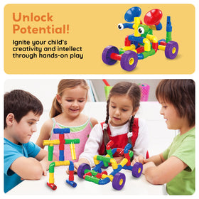 PicassoTiles PTT136 age 3+ friendly set for safe exploration and fine motor skills