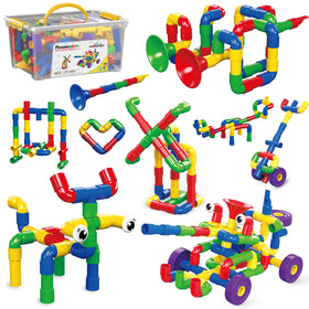 PicassoTiles PTT136 tubular pipes and spout puzzle sparks creative engineering play
