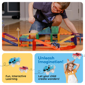 PicassoTiles Race Track city signs ready for traffic-themed pretend play
