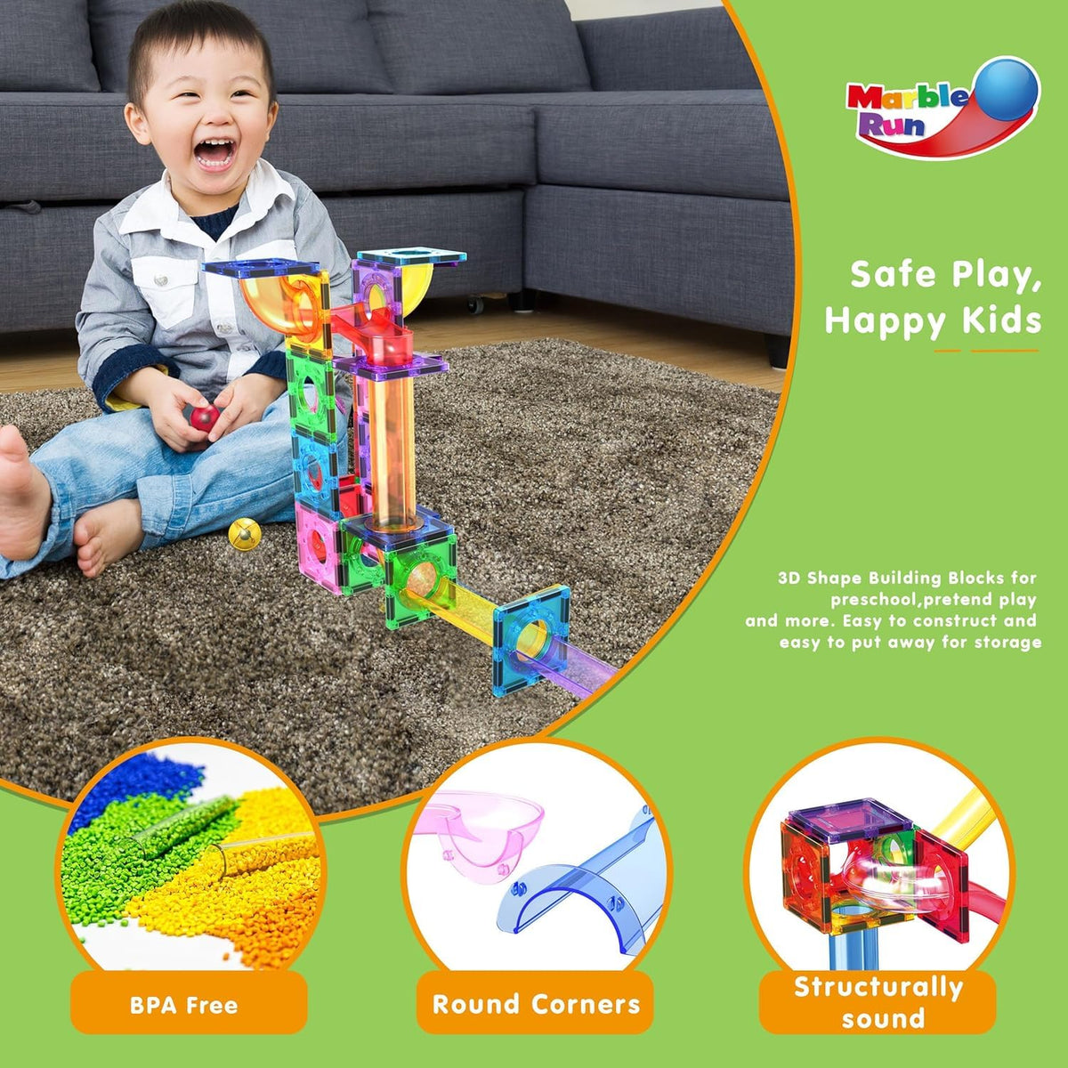 PicassoTiles rainbow magnetic tiles support color recognition during hands-on STEM play.