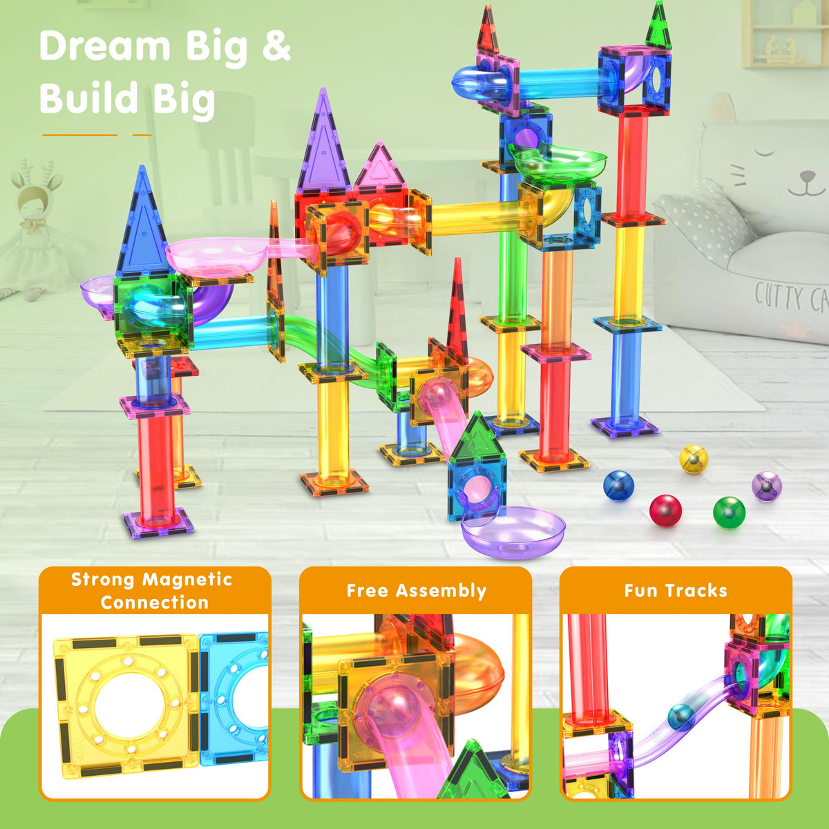 PicassoTiles BPA-free ABS plastic ensures safe play for preschoolers.