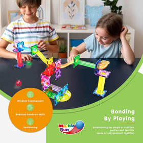 PicassoTiles spinning funnel adds motion for exciting marble races.