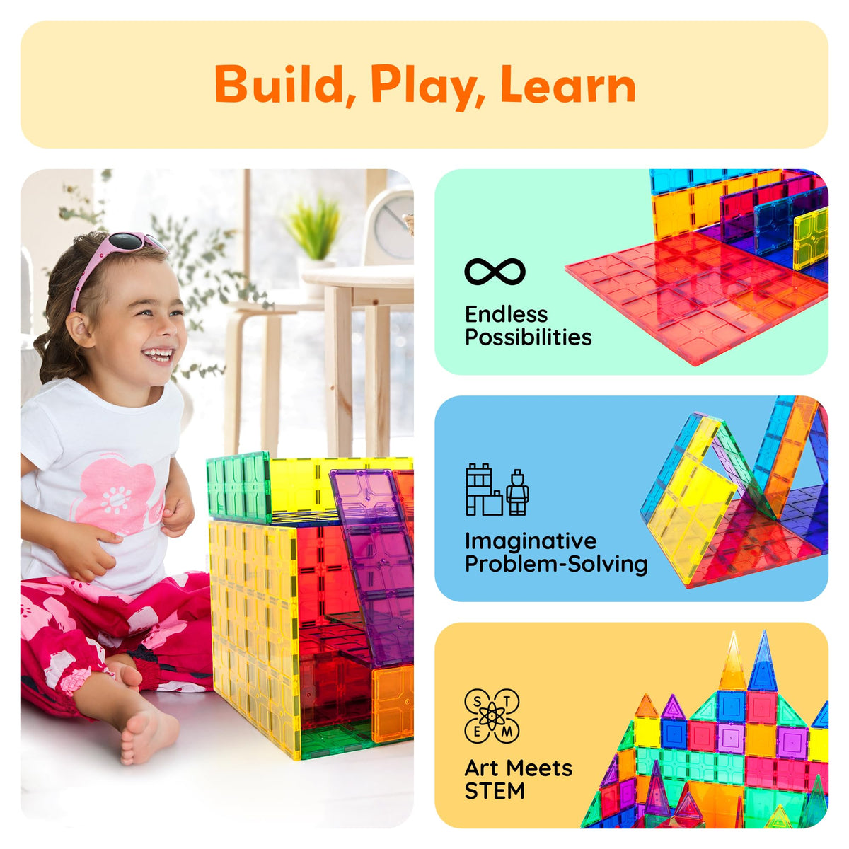PicassoTiles Stem-Art-Play captures kids engaging with colorful magnets.