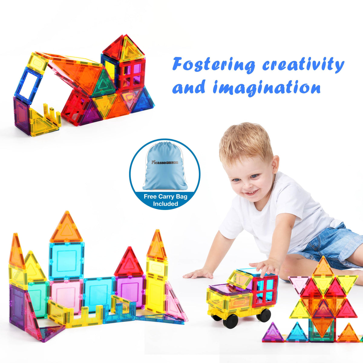 PicassoTiles STEM learning kit promotes geometry and problem solving through play.