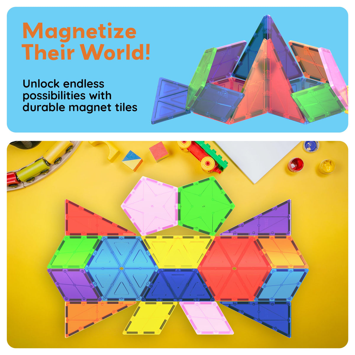 PicassoTiles stem learning tiles introduce basic engineering concepts in a fun setup.