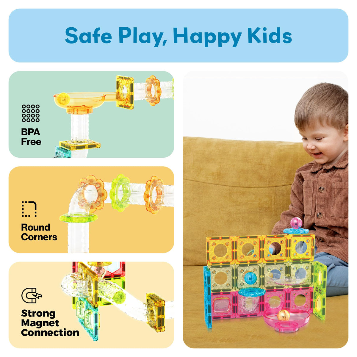 PicassoTiles compact tabletop set fits small spaces for focused exploration.