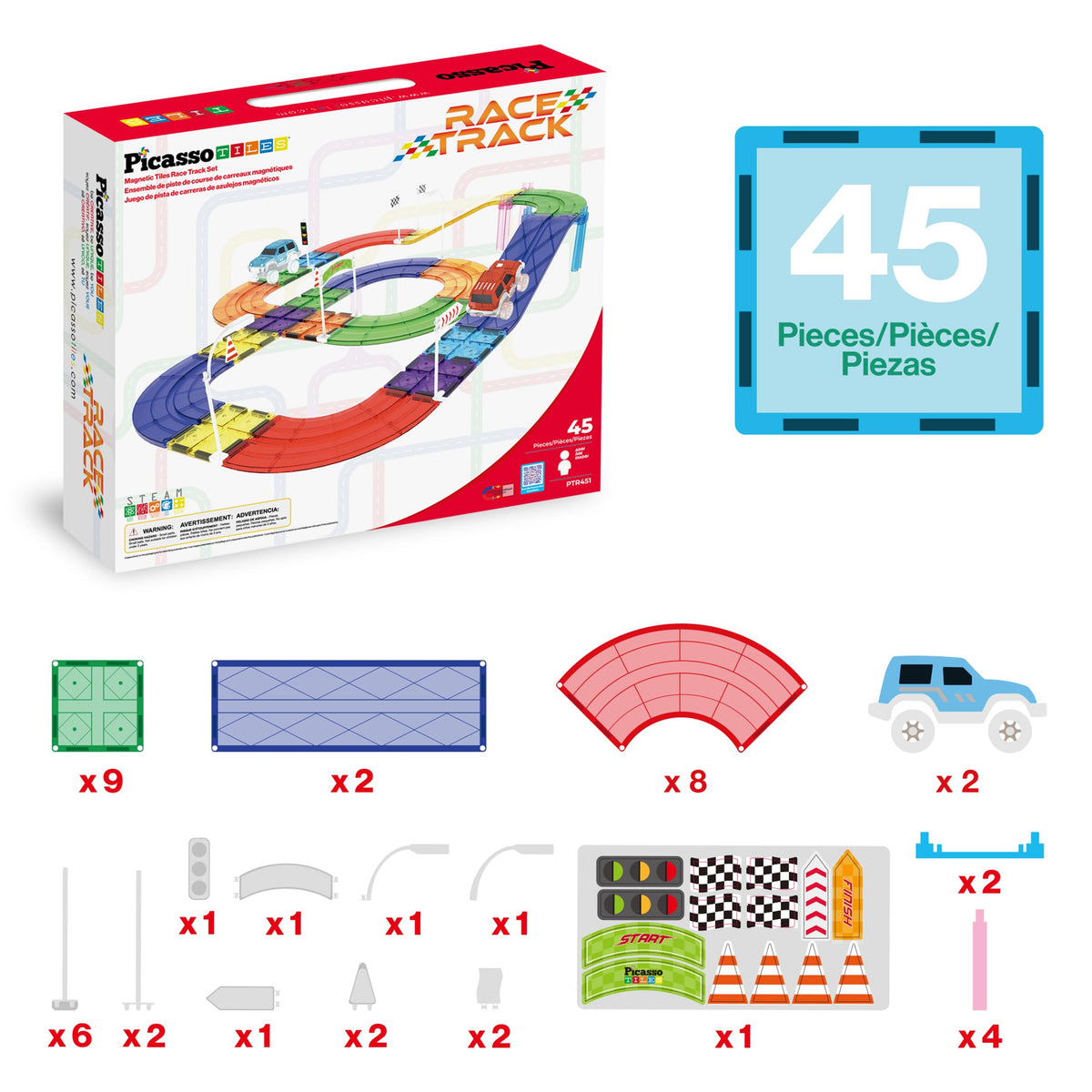 PicassoTiles traffic accessory kit adds realistic routes for racing