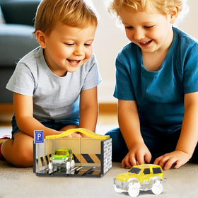 PicassoTiles two magnetic cars add fast action to builds.