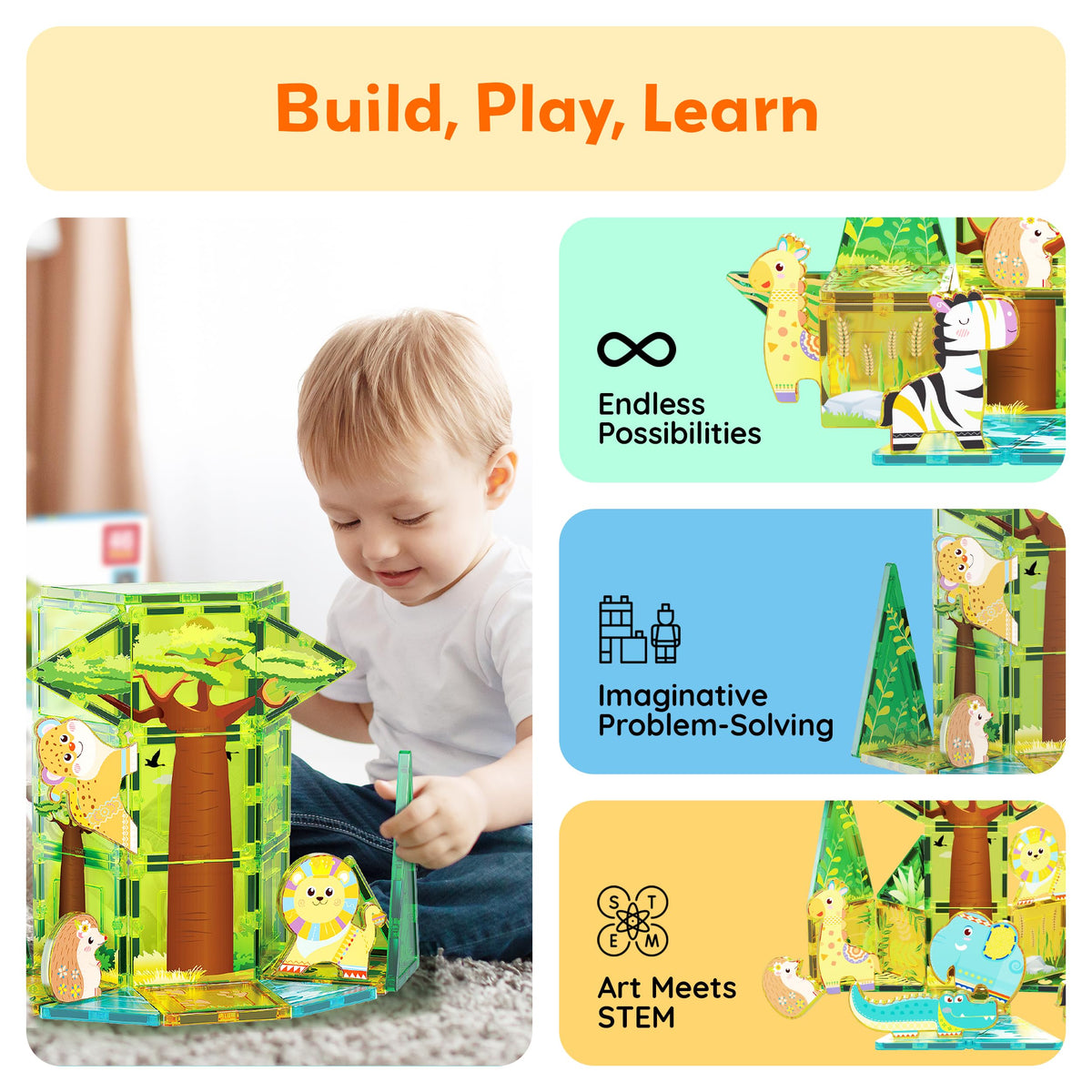 PicassoTiles universal compatibility enables mixing with other brands.