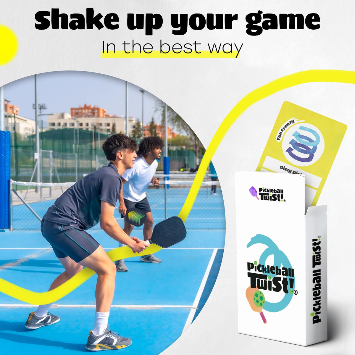 Pickleball Twist card game-easy-to-use simple setup for instant fun.
