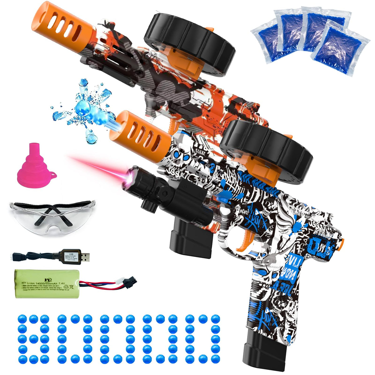 PICKMERA Electric Gel Ball Blaster front view for outdoor action.