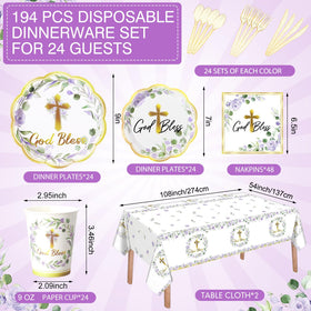 Pickmesh God Bless Baptism napkins provide soft, absorbent comfort during meals.