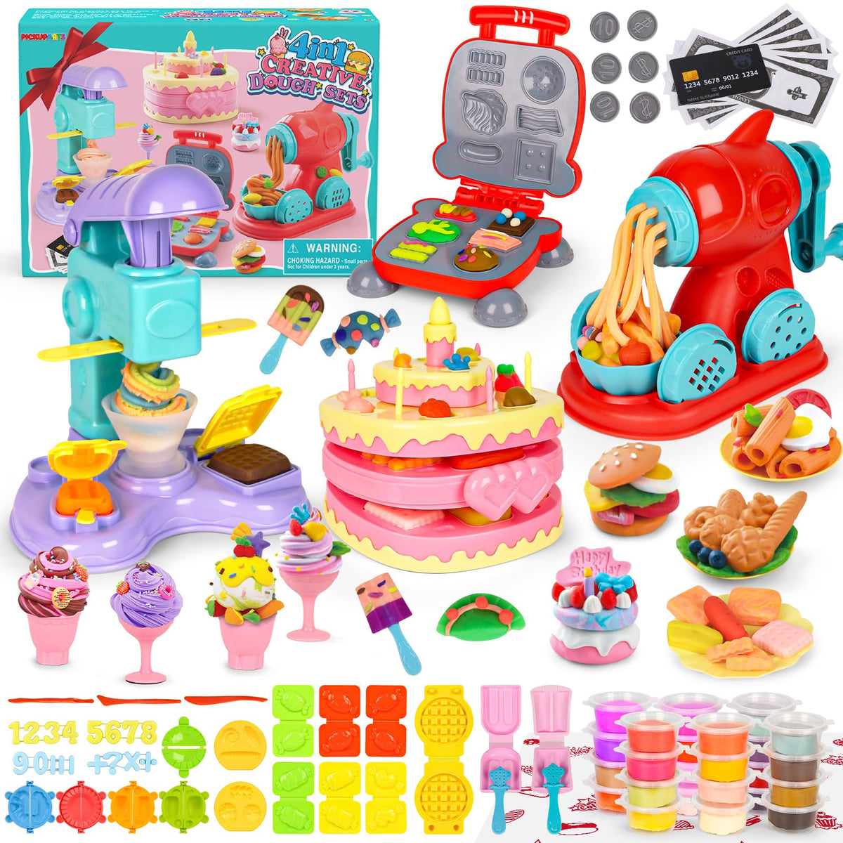 Pickuparts 4-in-1 dough set ice cream maker sparking imaginative pretend play