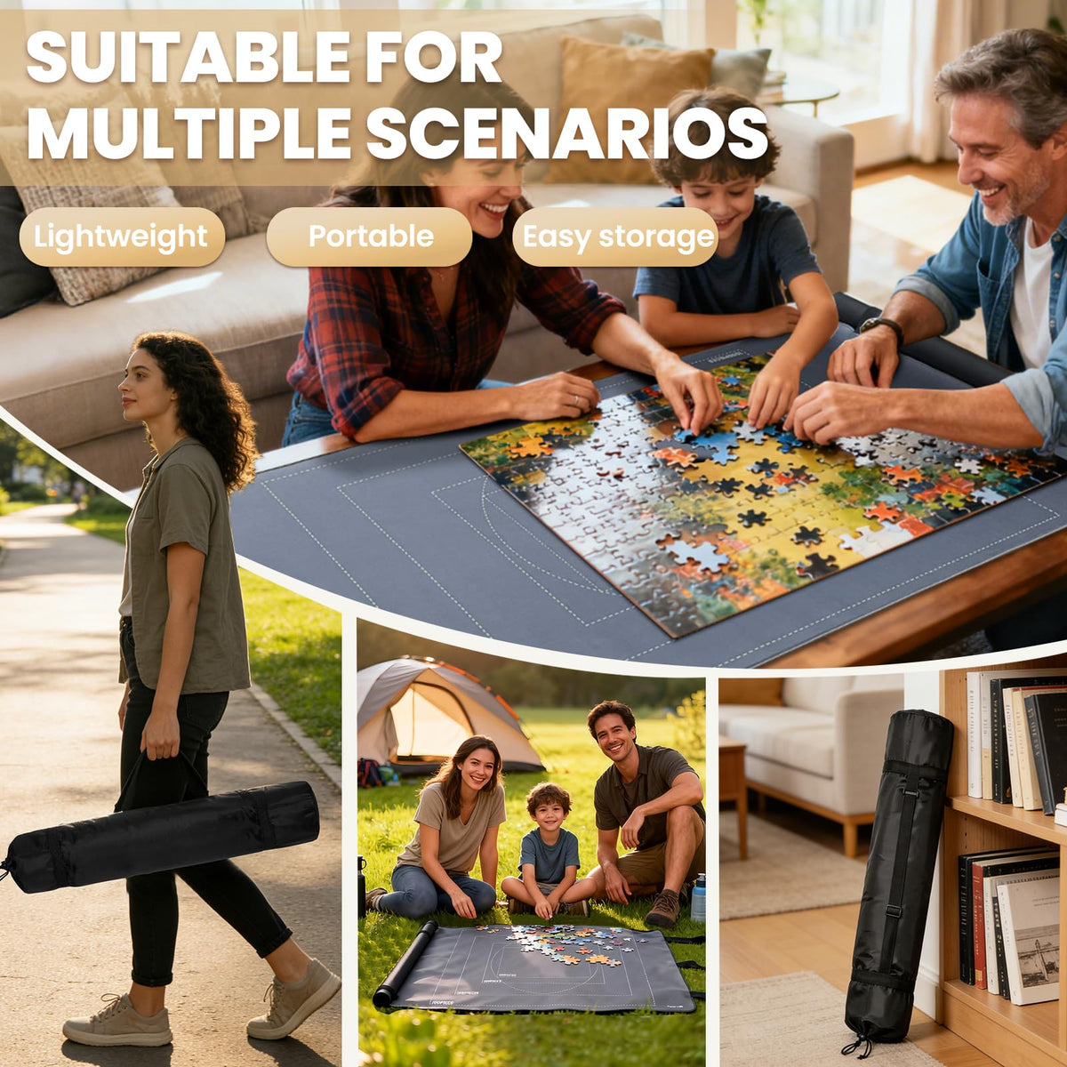 Piece Lab Puzzle Mat non-slip bottom keeps pieces stable during assembly.