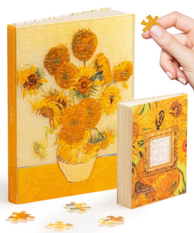 PieceRelax A5 3D Puzzle Journal with Van Gogh Sunflowers cover protects ideas with style