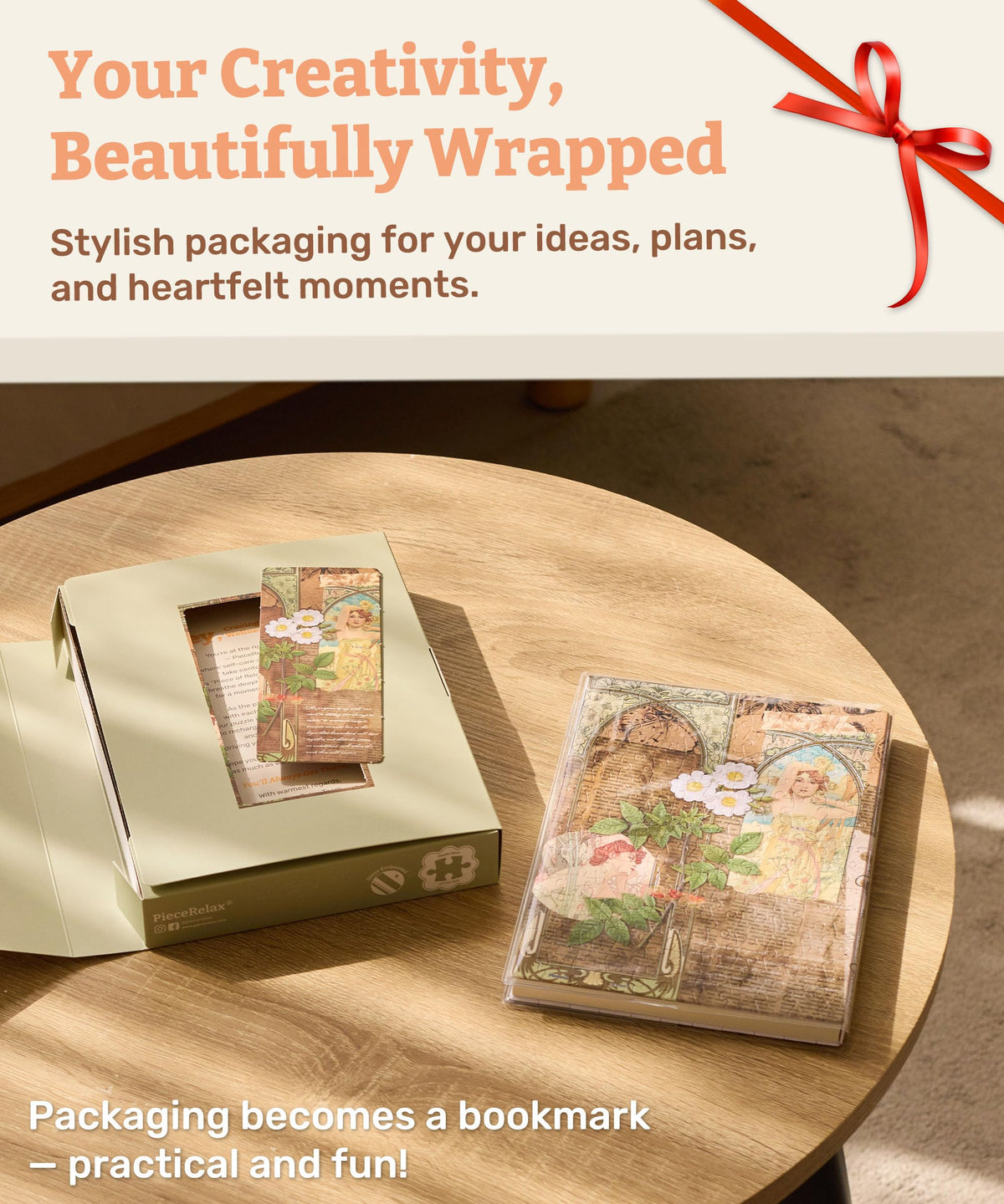 PieceRelax waterproof cover protects pages from spills