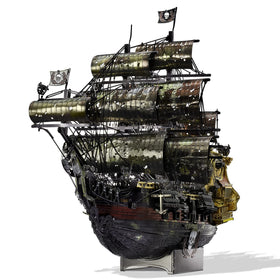 Piececool Queen Anne's Revenge model kit assembly in progress for display.