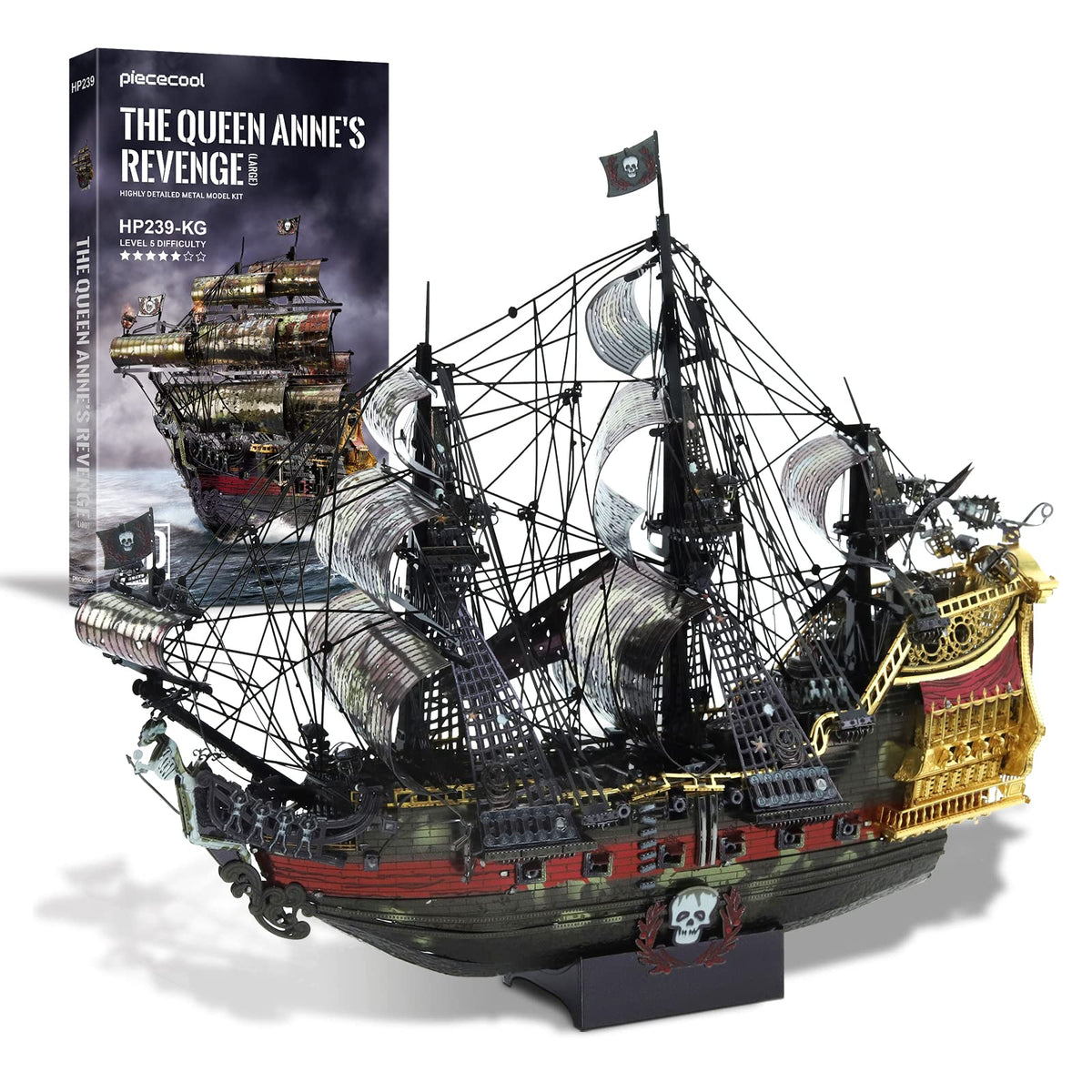 Piececool Queen Anne's Revenge decorative metal model for your desk or shelf.
