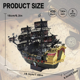 Piececool Queen Anne's Revenge tools needed image indicating clipper and pliers required.