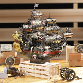 Piececool Queen Anne's Revenge instruction guide aiding a confident build.