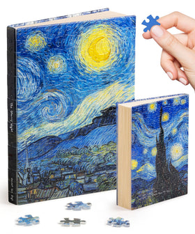 PieceRelax A5 journal with van-gogh-starry-night-cover protects pages on the go.