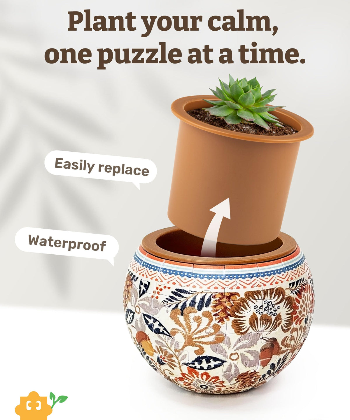PieceRelax finished 3D flowerpot demonstrates seamless assembly for display and planting